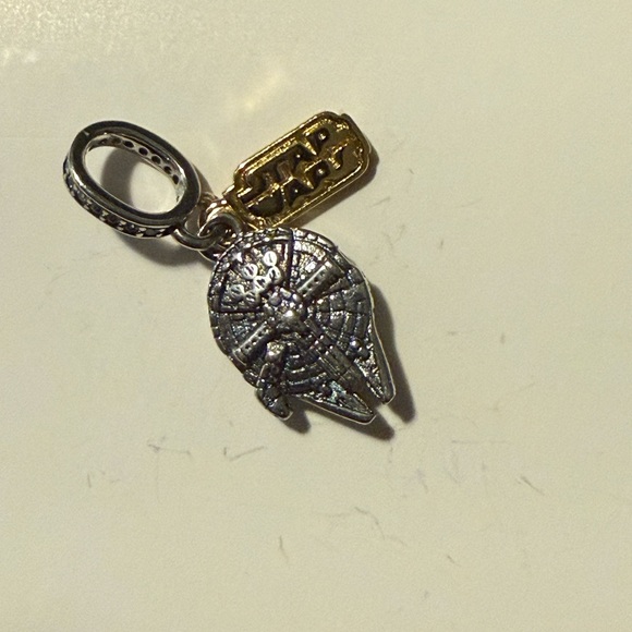 Star Wars Millennium Falcon Dangle Silver Gold Charm - Picture 2 of 3